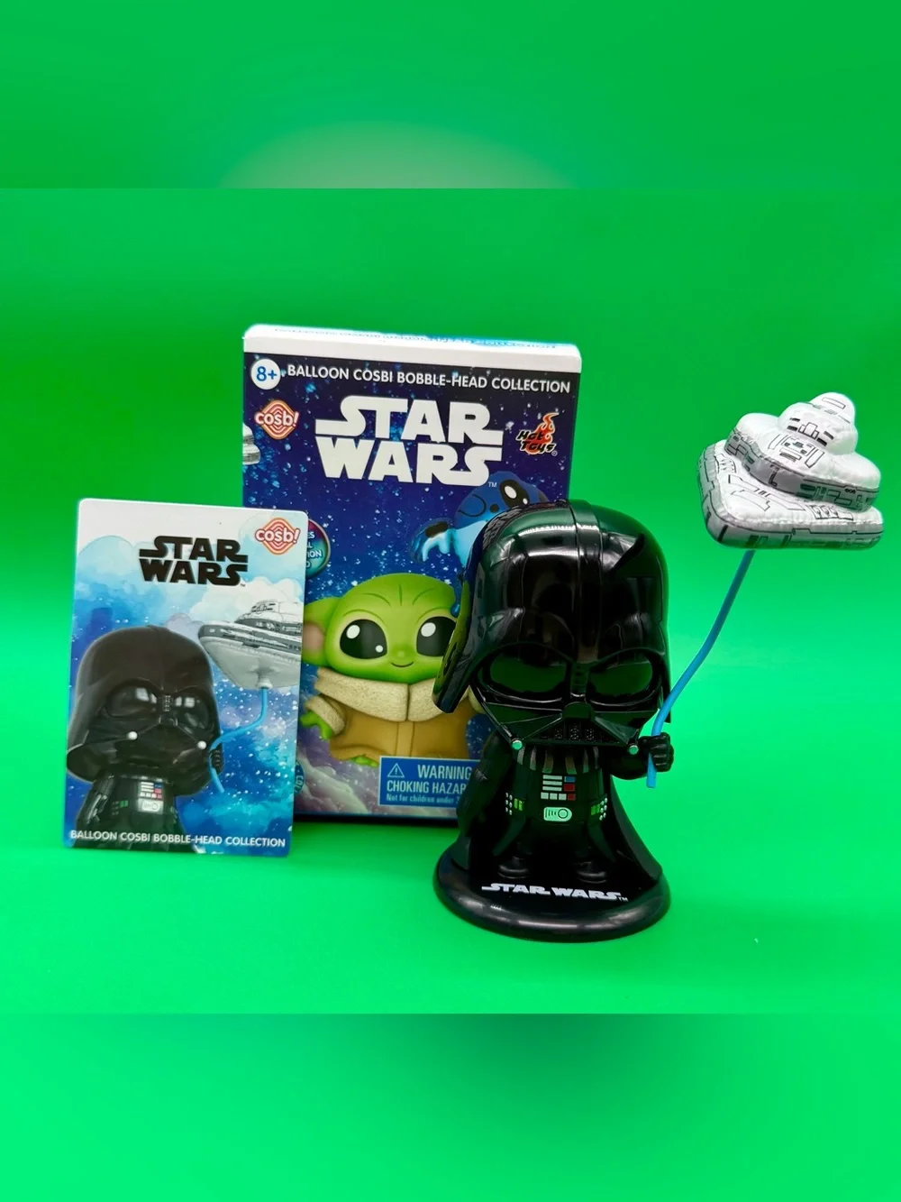 Star Wars Black Darth Vader Bobble-Head with Spaceship Balloon